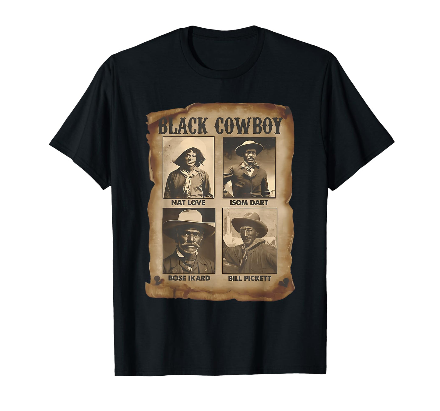 Black Cowboy Western Rodeo Melanin Black History Texas Men T-Shirt