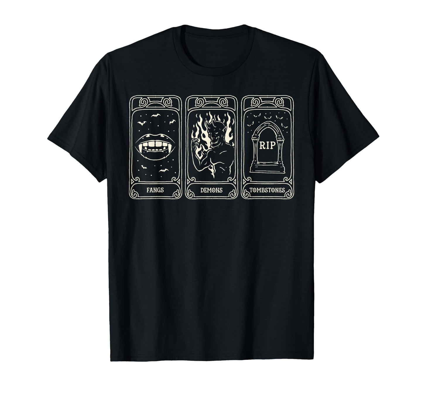 Fangs Demons Tombstones T-Shirt