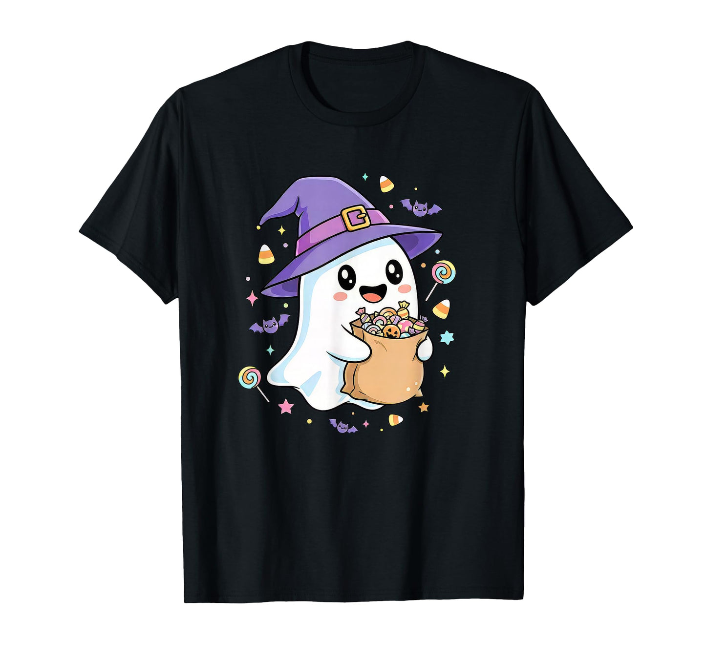 Super Cute Halloween Ghost Cartoon, Kawaii Style. T-Shirt