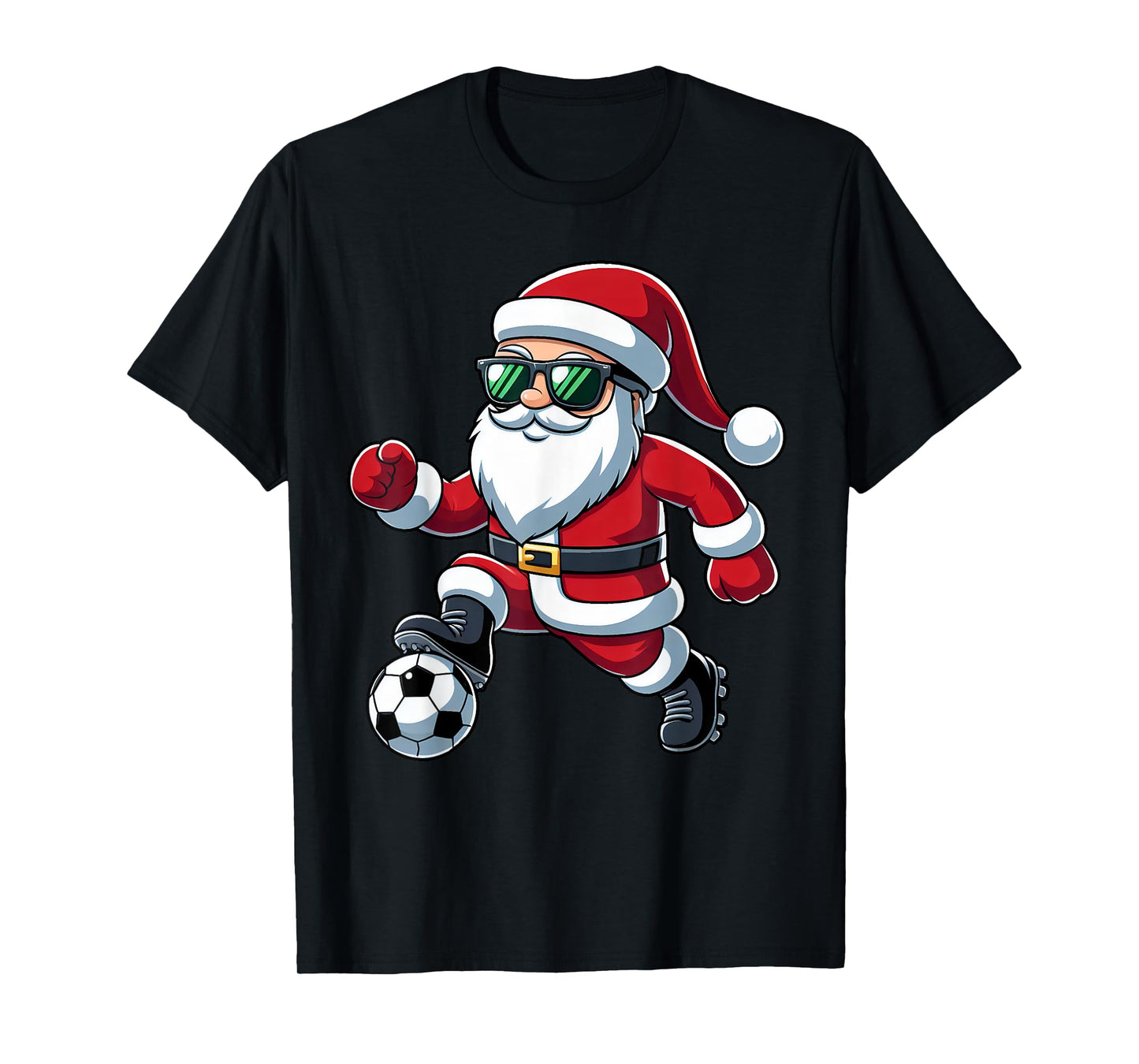 Christmas Santa Claus Play A Soccer Funny Boys Kids Xmas T-Shirt