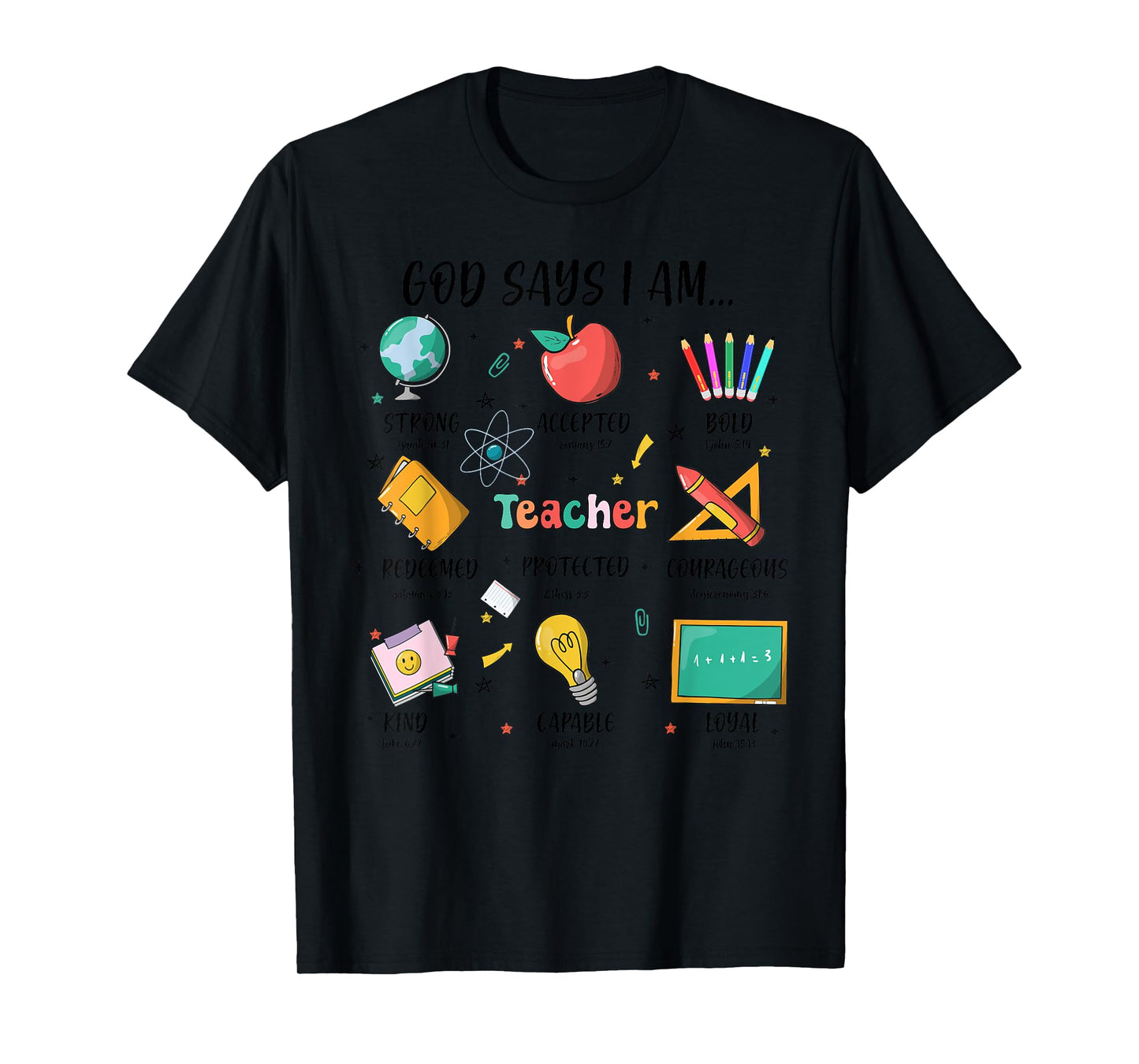 Teacher Christian God Says I Am Bible Verse Religious Teach T-Shirt