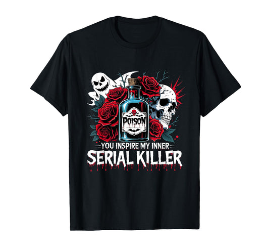 Dark Humor Gothic Mood Skeleton & Roses Tee T-Shirt