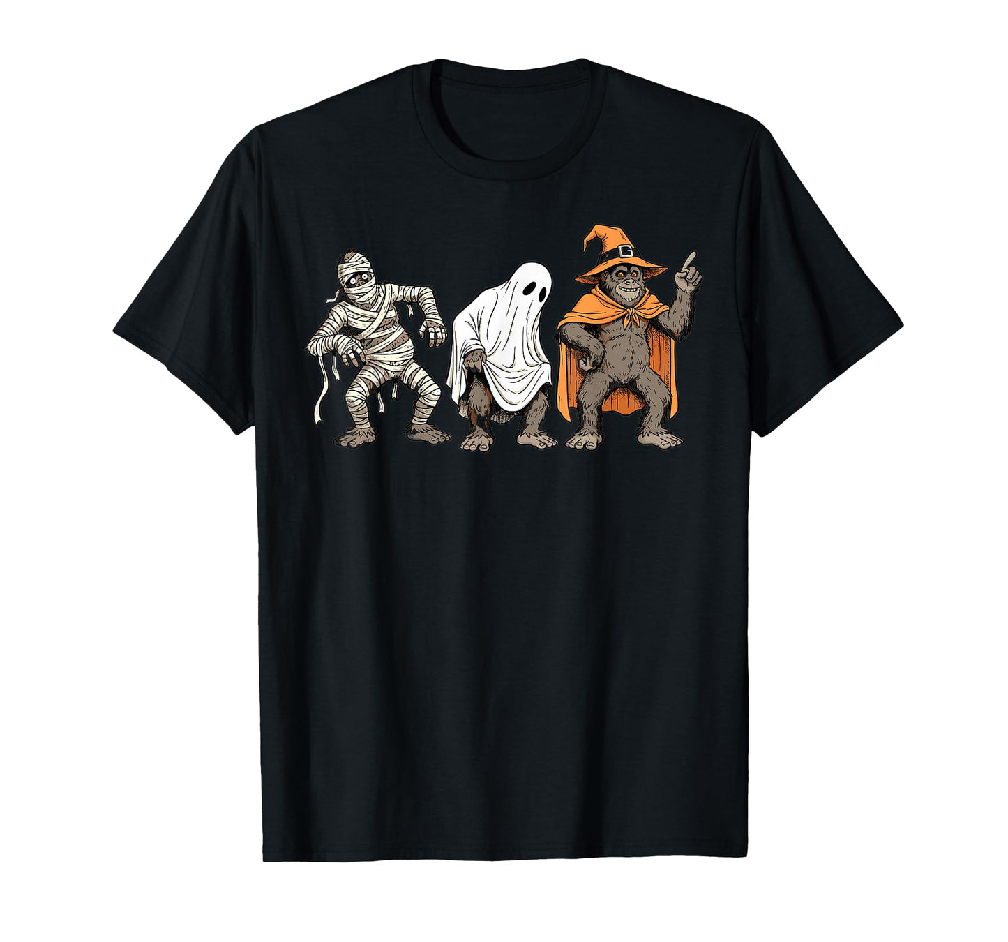 Halloween Bigfoot Mummy Ghost Witch Costume Party T-Shirt