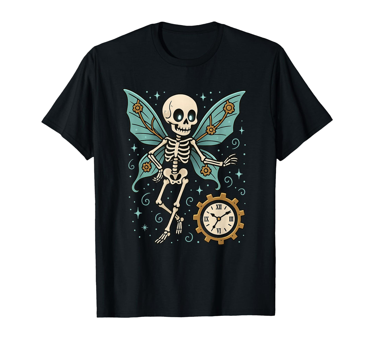 Steampunk Skeleton Fairy with Clock T-Shirt