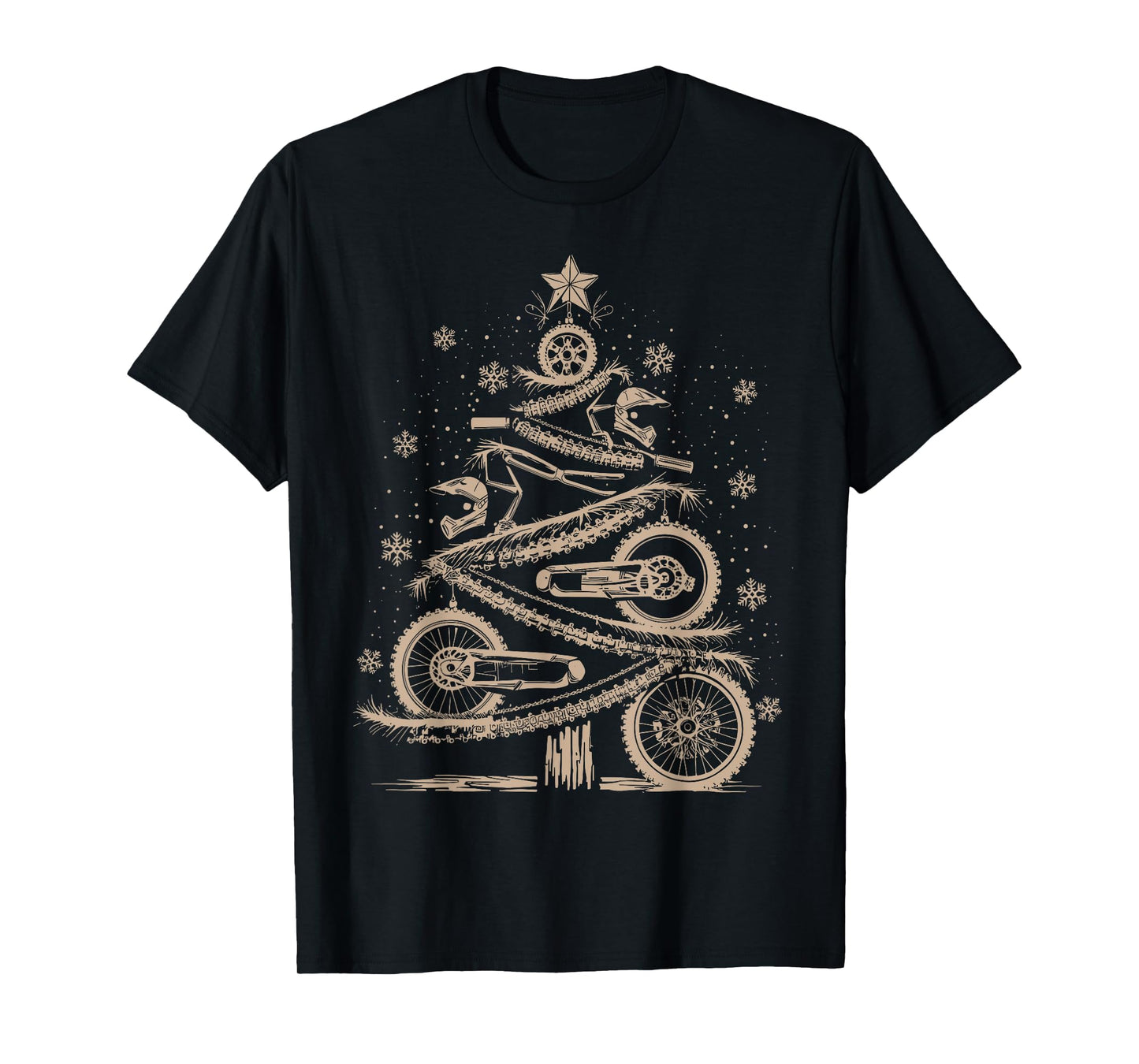 Funny Xmas Motocross Lover Dirt Bike Christmas Tree T-Shirt