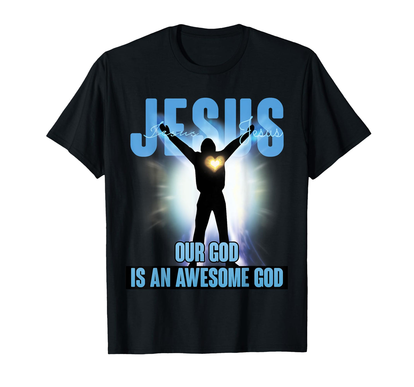 Mens OUR GOD IS AN AWESOME GOD Christian Graphic t shirt T-Shirt