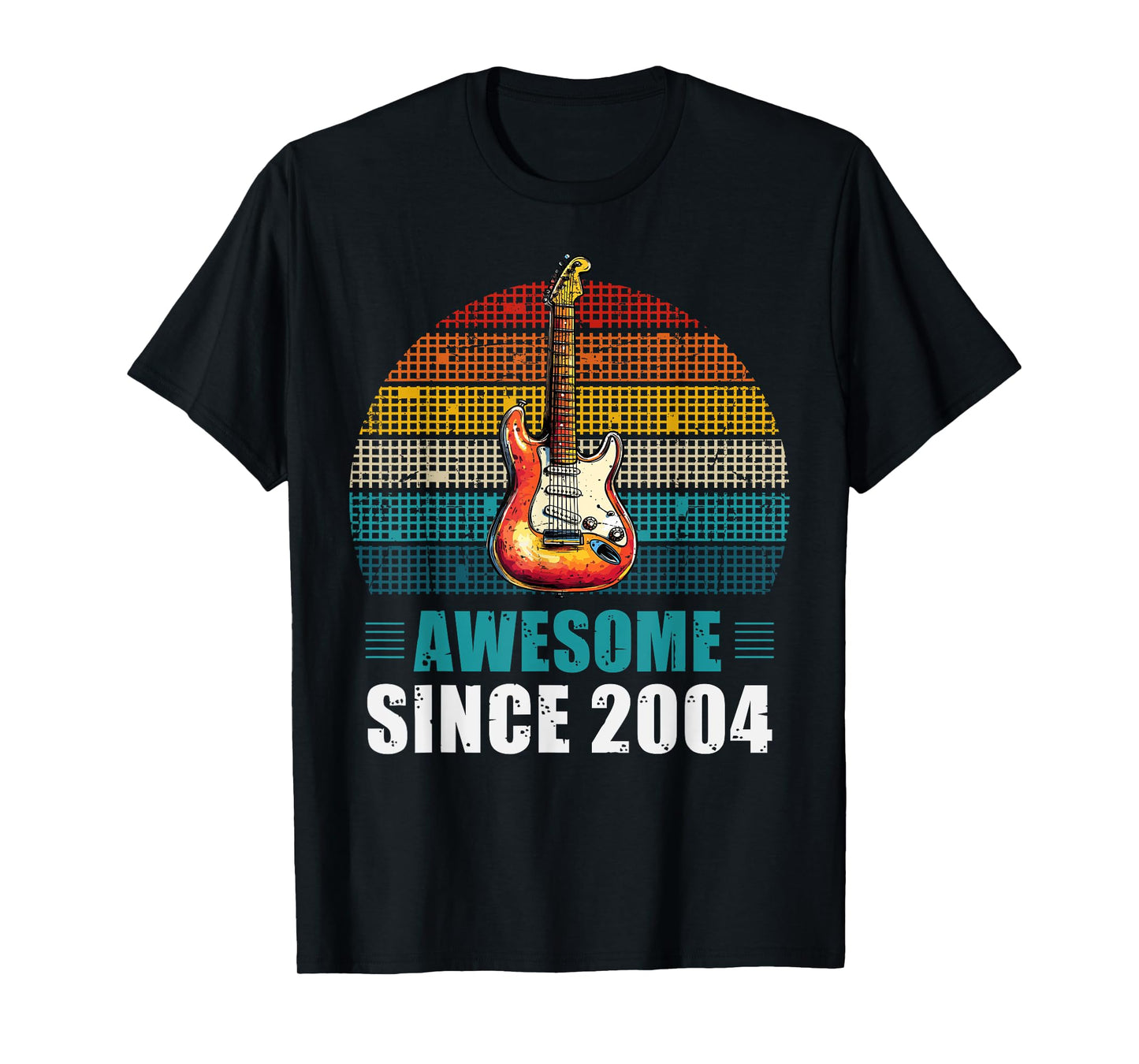 Awesome Since 2004 Retro Vintage 21st Birthday Guitar Lover T-Shirt