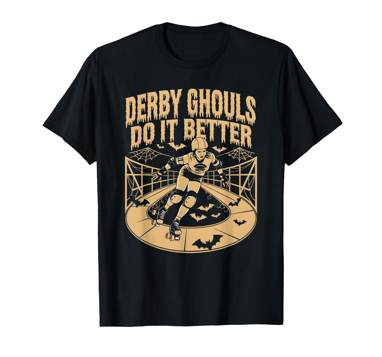Spooky Roller Derby Enthusiasts Unisex-Adults Halloween Derby T-Shirt