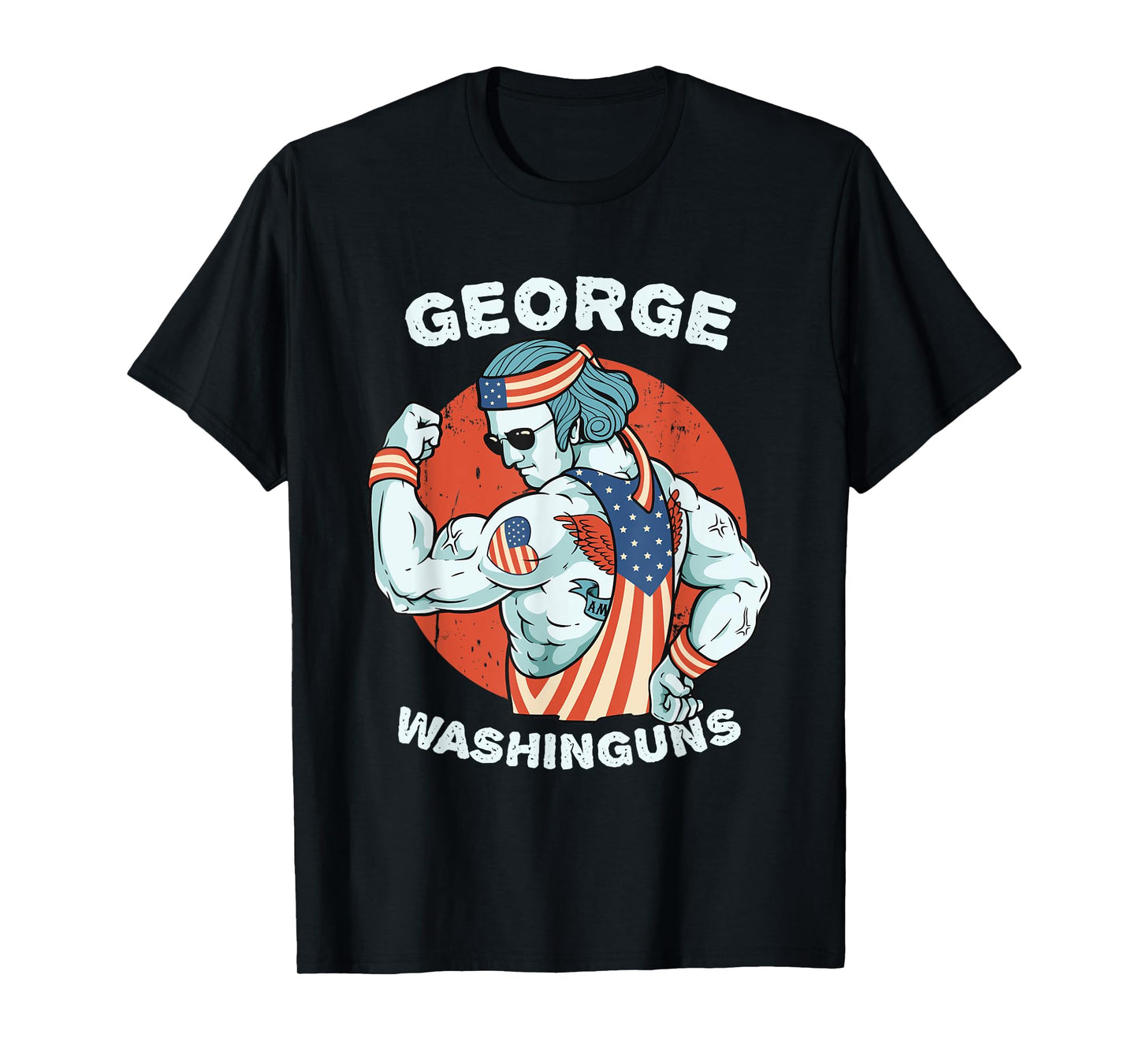 Funny George Washinguns Workout Patriotic 4th of July T-Shirt for Women Men
