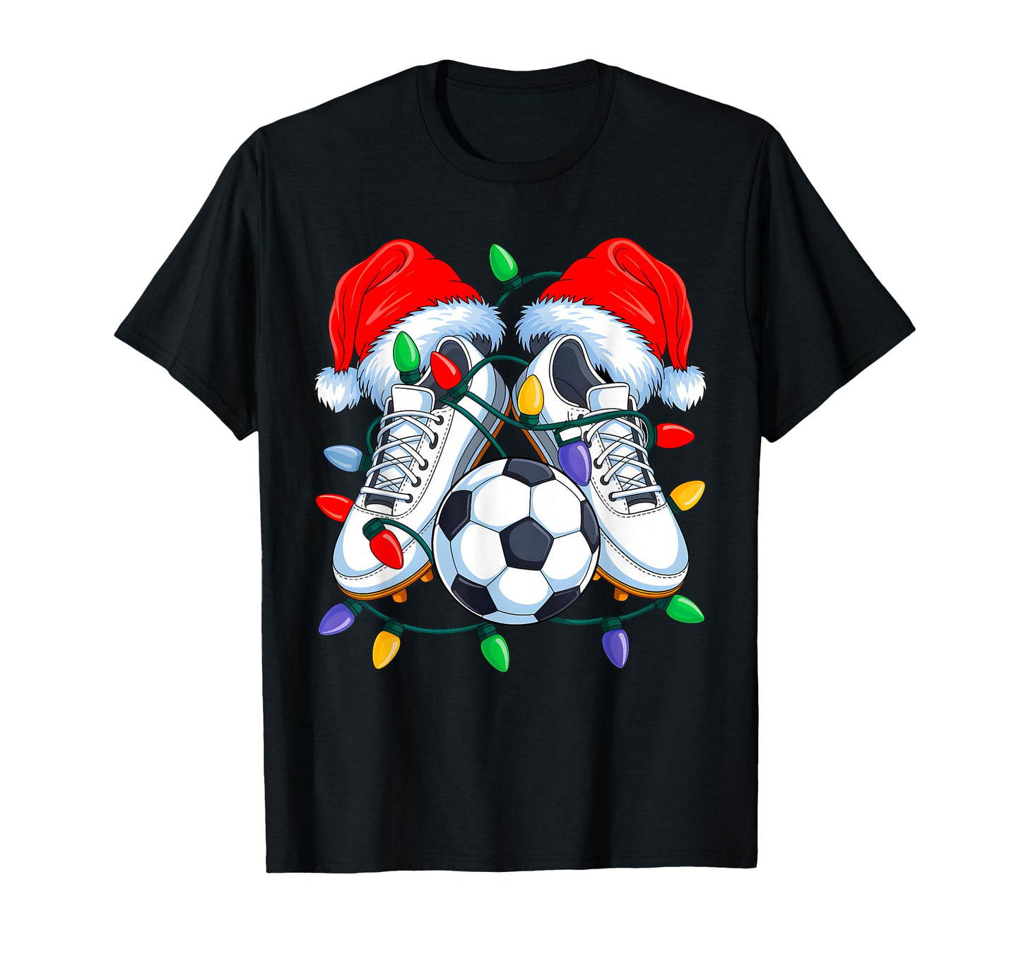 Christmas Soccer Xmas Santa Sports Hat Mens Womens Kids T-Shirt