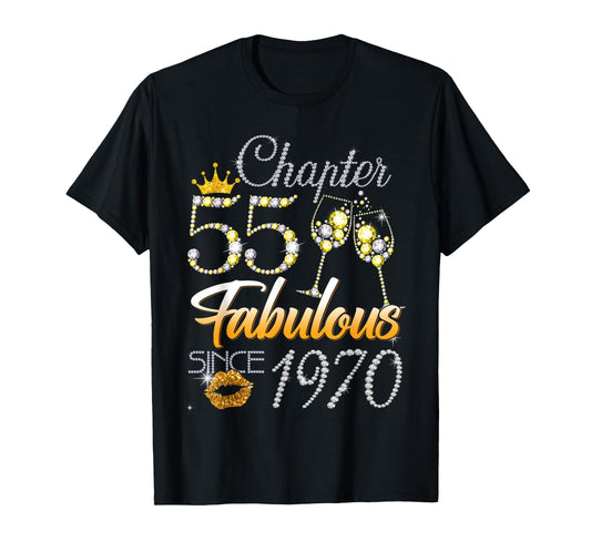 Chapter 55 Fabulous Since 1970 55th Leopard Birthday Queen T-Shirt