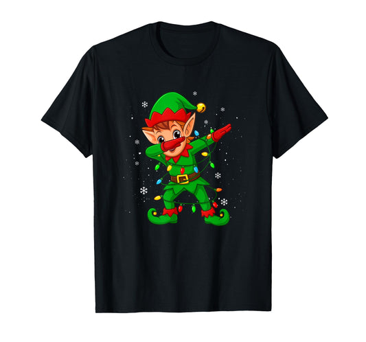 Dabbing Elf Shirt Costume Christmas Squad Men Boy Kids Xmas T-Shirt