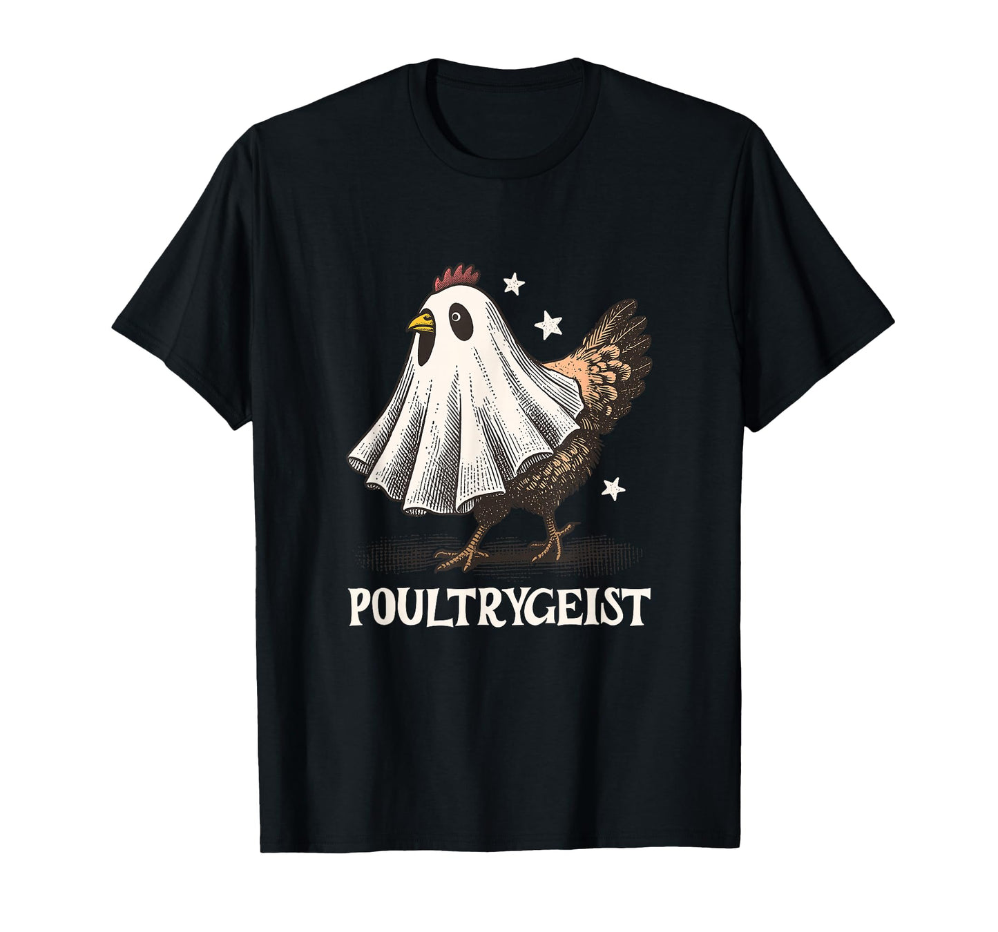 Chicken Ghost Poultrygeist Funny Halloween Farmer T-Shirt