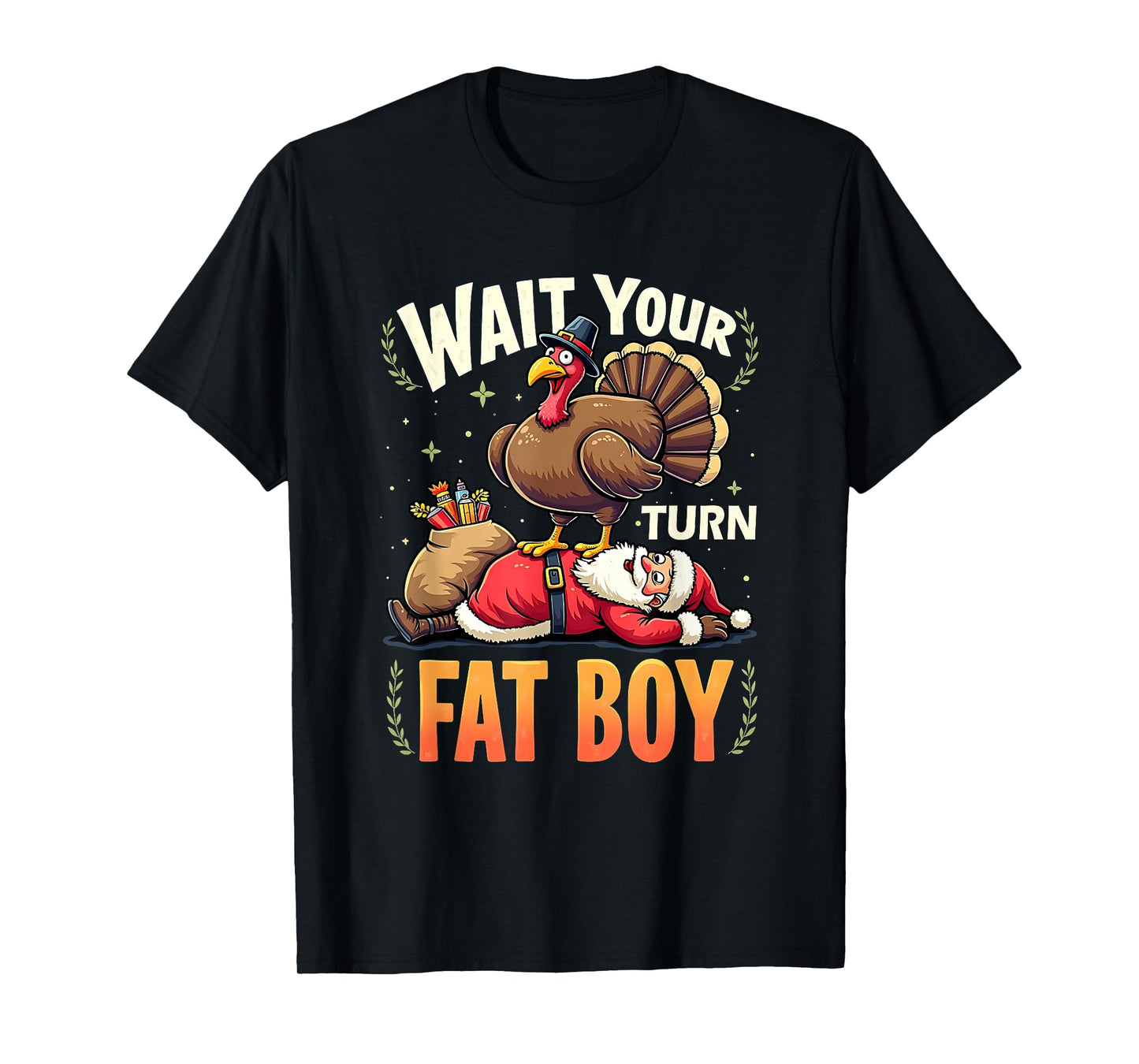 Santa Fall Vibes Pumpkin Trending Funny Thanksgiving Turkey T-Shirt