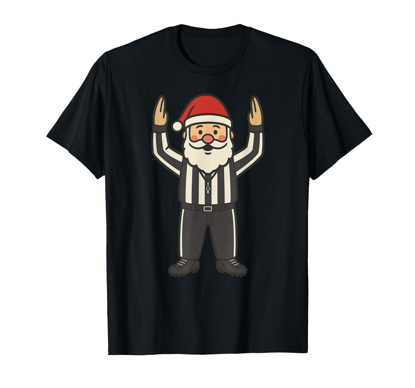 Santa Referee Christmas Football Funny Xmas Holiday T-Shirt