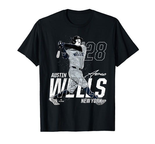 Dynamic Pose Austin Wells New York Baseball MLBPA T-Shirt