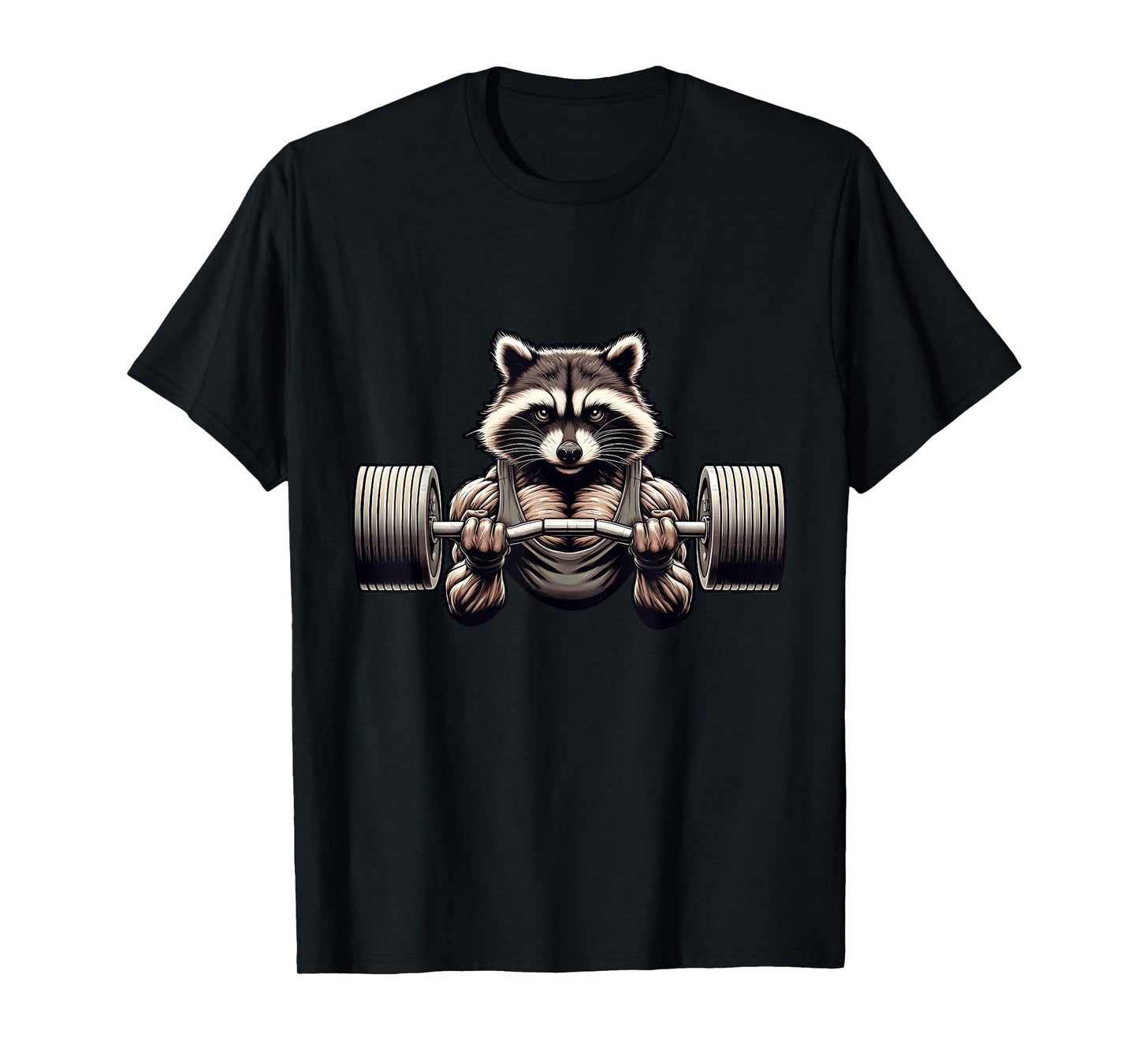 Weightlifting Ripped Raccoon Gym Workout Muscled Raccoon T-Shirt