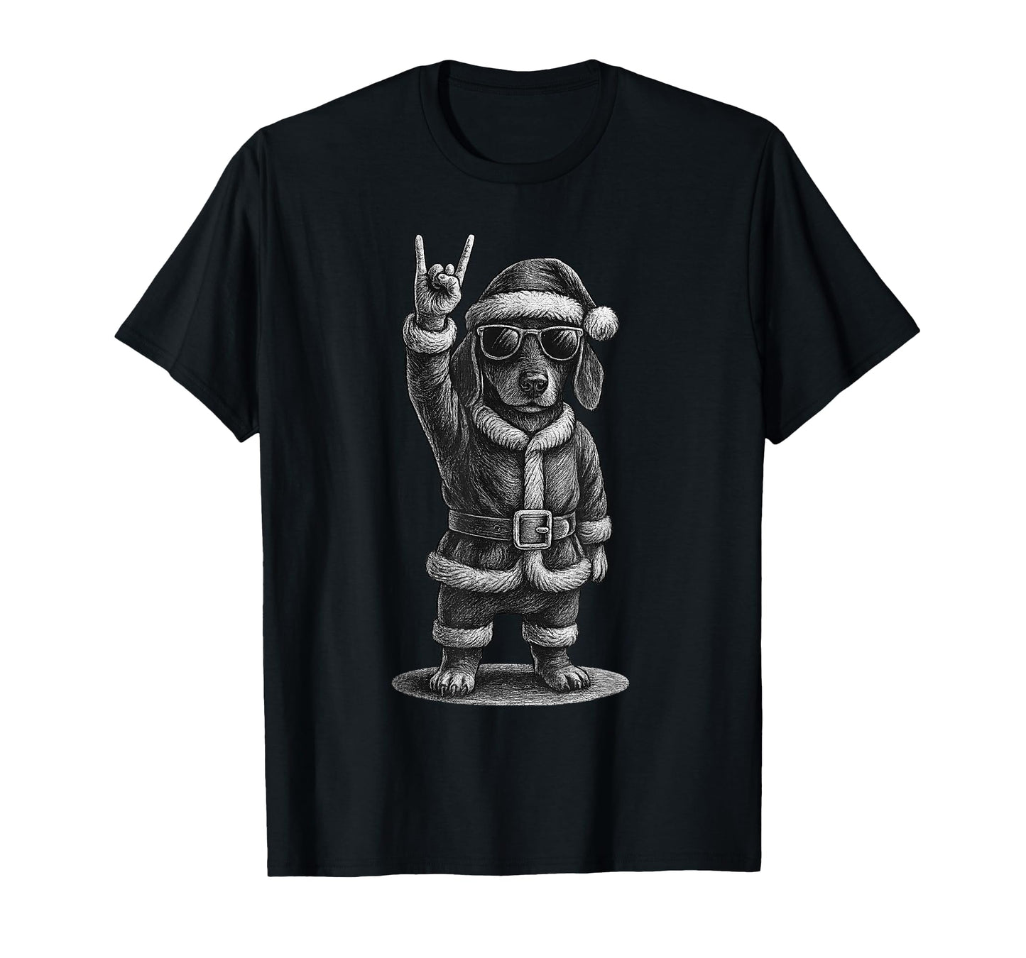 Dachshund Rock Music Christmas Dog Lover T-Shirt