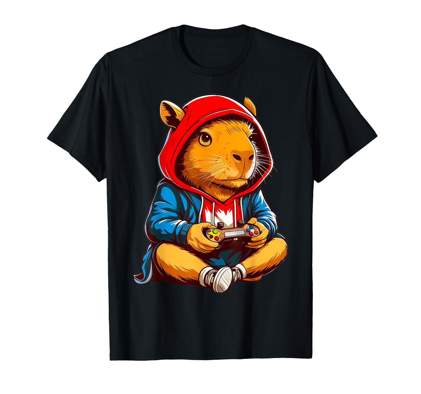 Capybara Video Games Funny Gaming Capy Men Teen Boys Kids T-Shirt