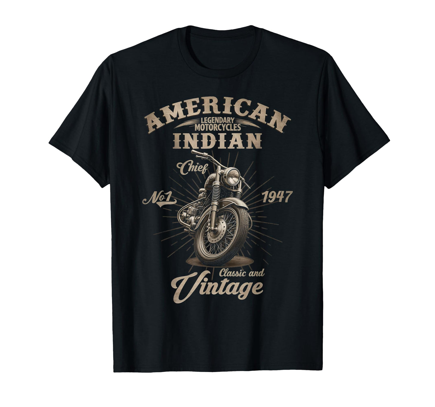 Retro American Motorcycle Indian For Old Biker T-Shirt