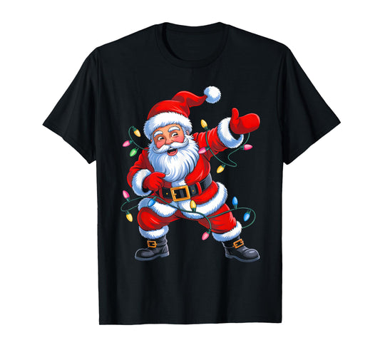 Dabbing Santa Funny Christmas Shirts Boys Kids Xmas Pajamas T-Shirt