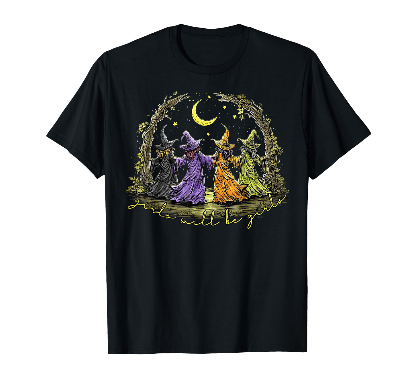 Halloween Spooky Witch Girl Will Be Girls Feminist Women T-Shirt