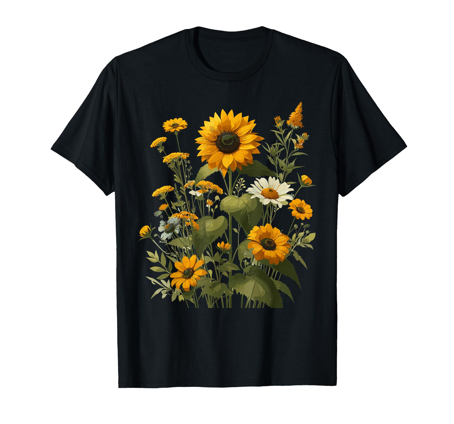 Sunflower Wildflower Botanical Plant Gardening T-Shirt