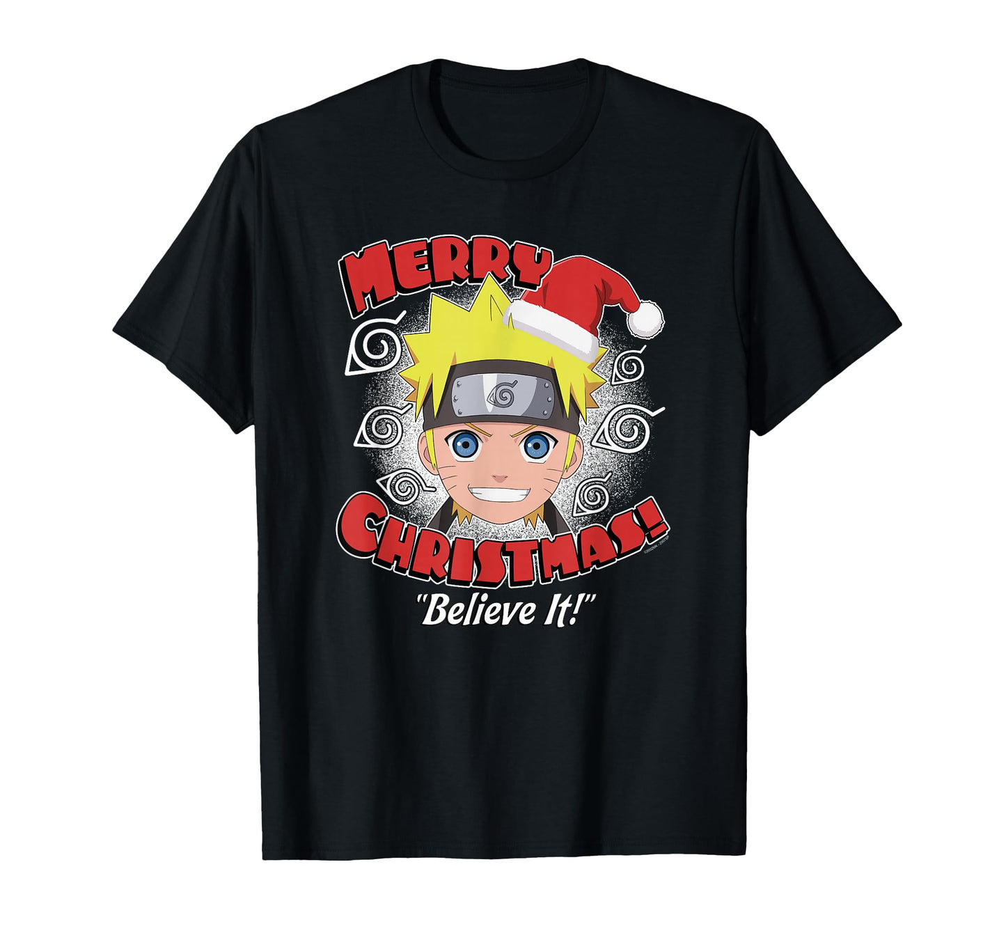 Naruto Shippuden Believe It Santa Christmas Anime T-Shirt