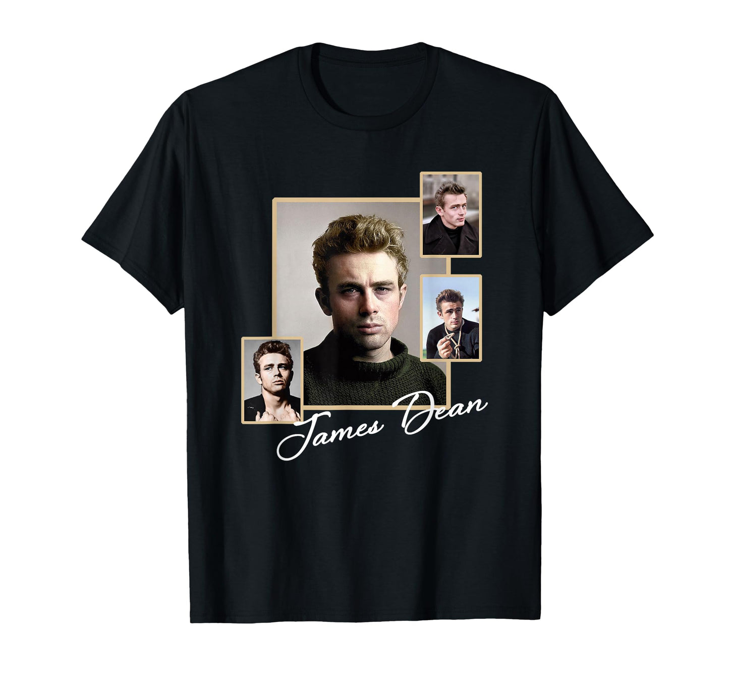 Great Moment Store Unisex Adult James Dean 009 T-Shirt Black Small Modern Classic Fit Crew Neck Short Sleeve T-Shirt