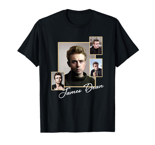 Great Moment Store Unisex Adult James Dean 009 T-Shirt Black Small Modern Classic Fit Crew Neck Short Sleeve T-Shirt