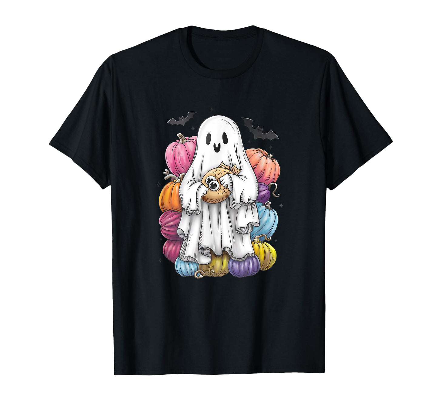 Funny Fish Boo Cute Halloween Fish Witch Ghost Pumpkin T-Shirt