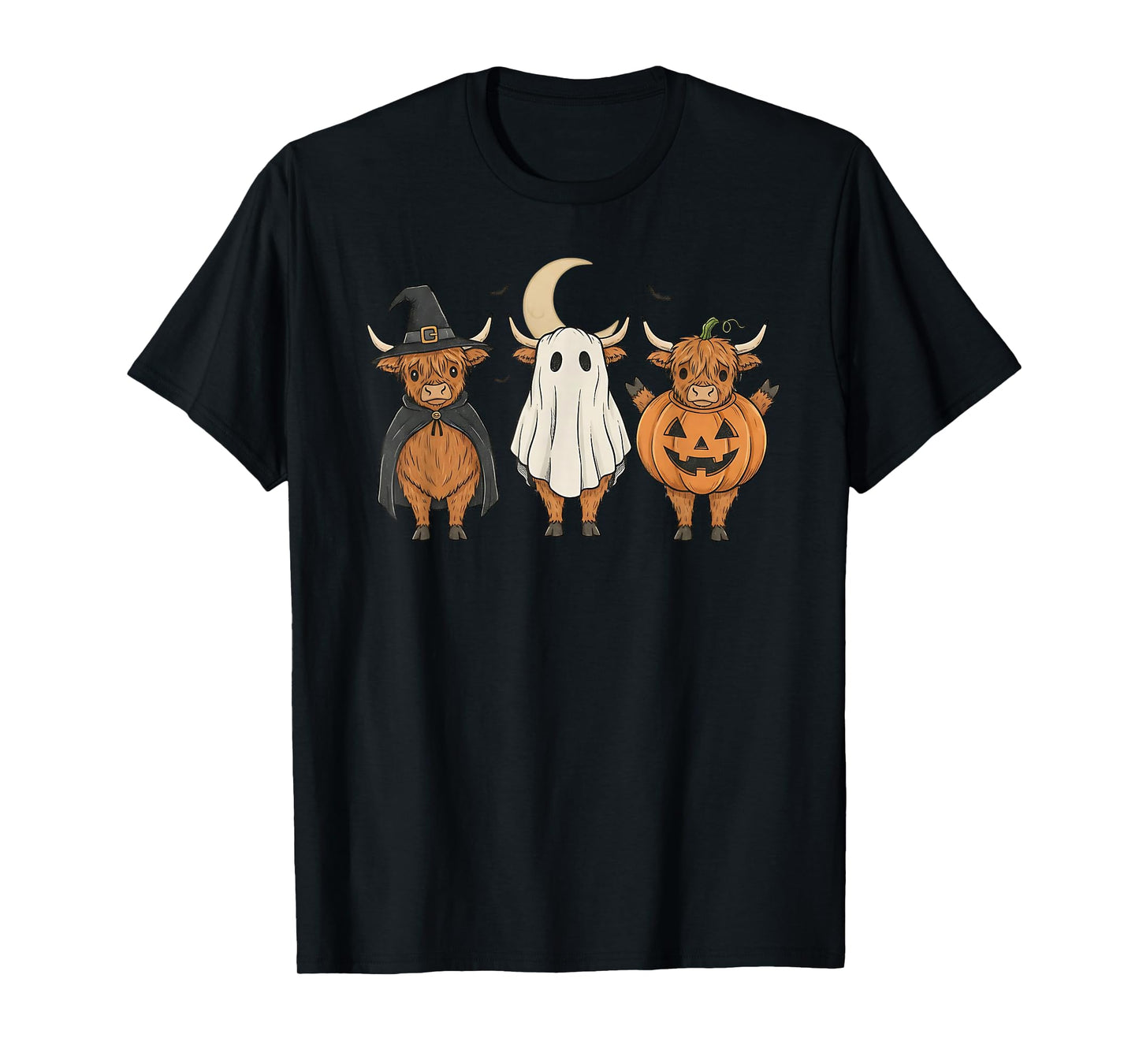 Halloween Highland Cows Costume Cute Party T-Shirt
