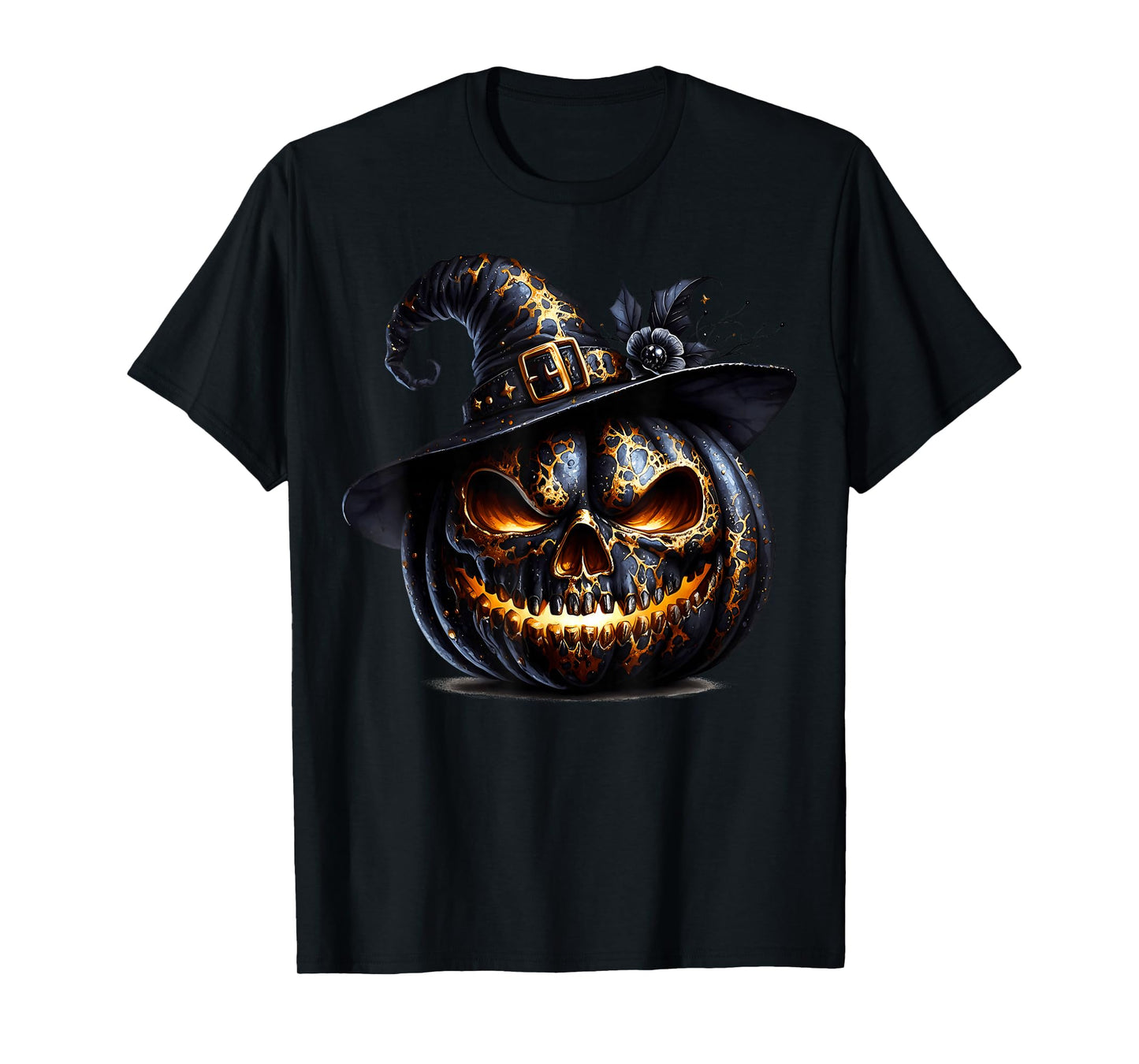 Black Pumpkin Face Graphic for Witches and Halloween Witch T-Shirt