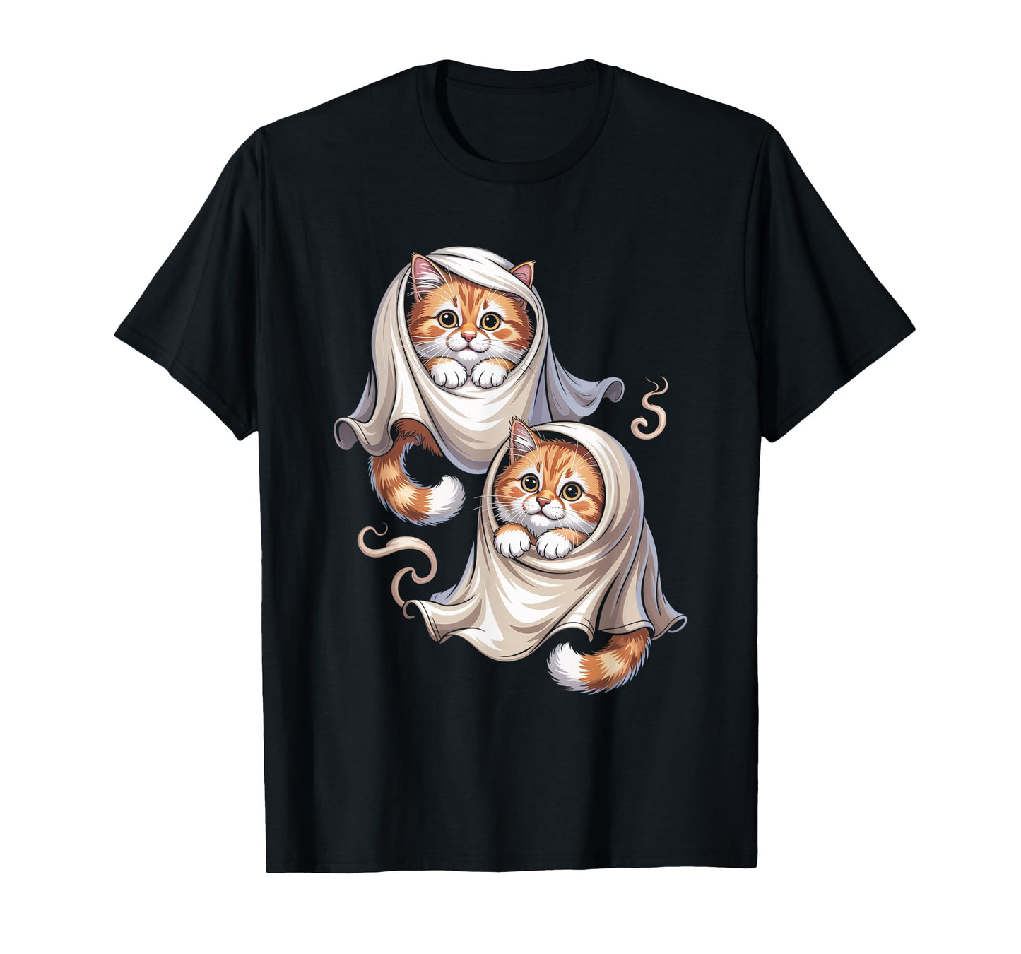 Ghost Cat Meme Funny Halloween Costume for Men Women Kids T-Shirt