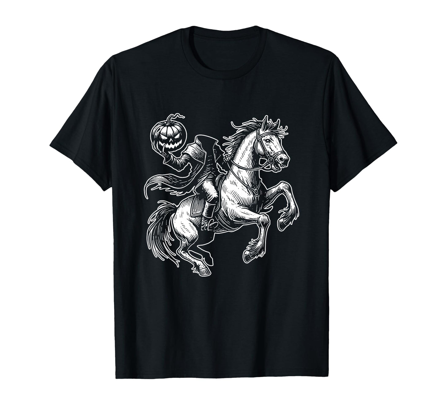 Headless Horseman Halloween Pumpkin Spooky Jack O Lantern T-Shirt