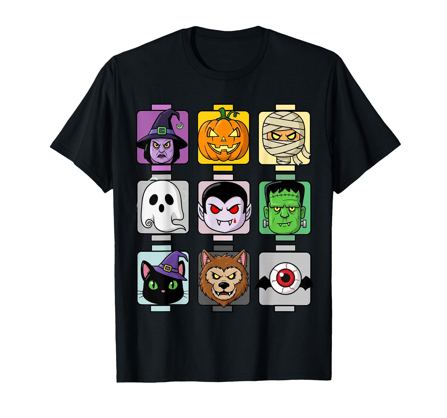 Halloween Building Brick Head Pumpkin Ghost Zombie Funny T-Shirt