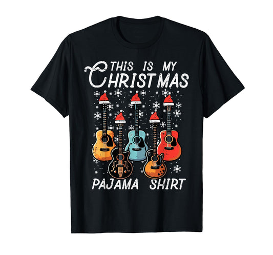 My Christmas Pajama Shirt Guitars Xmas Rock Men Boys Kids T-Shirt