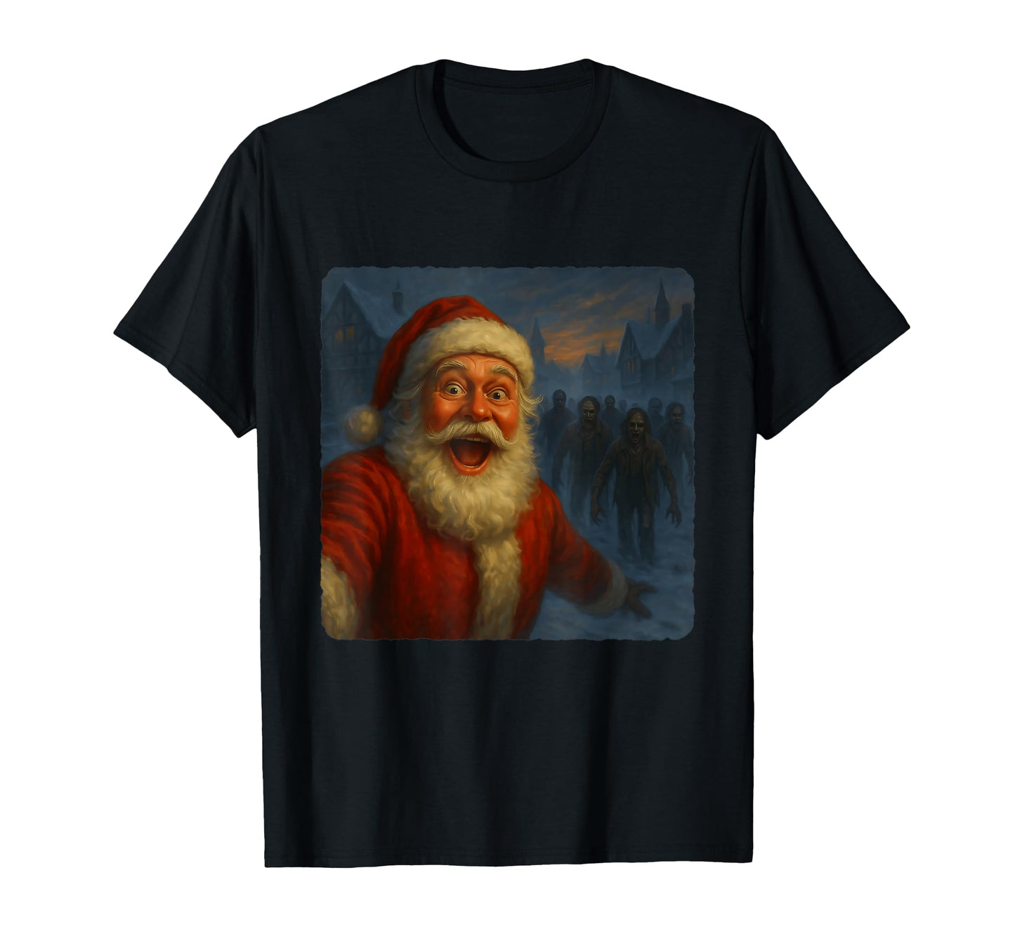 Santa Claus Selfie Zombies Apocalypse Humor Funny Halloween T-Shirt
