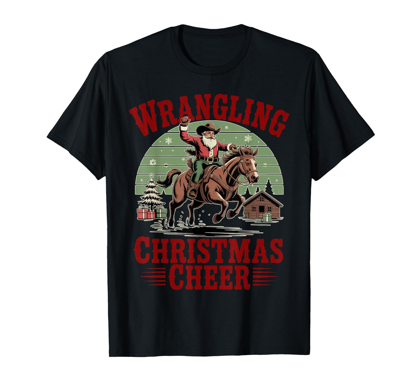 Christmas Cowboy Santa Riding Horse Rodeo T-Shirt