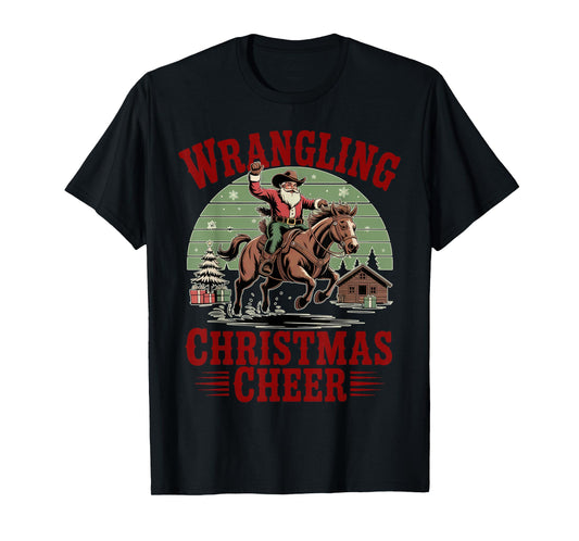 Christmas Cowboy Santa Riding Horse Rodeo T-Shirt