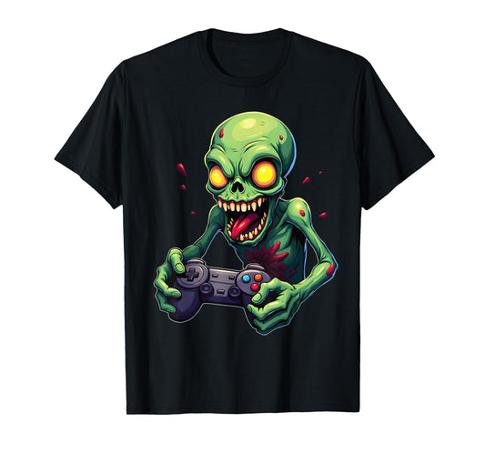 Game On Alien Gamer Creepy Playful Fun T-Shirt