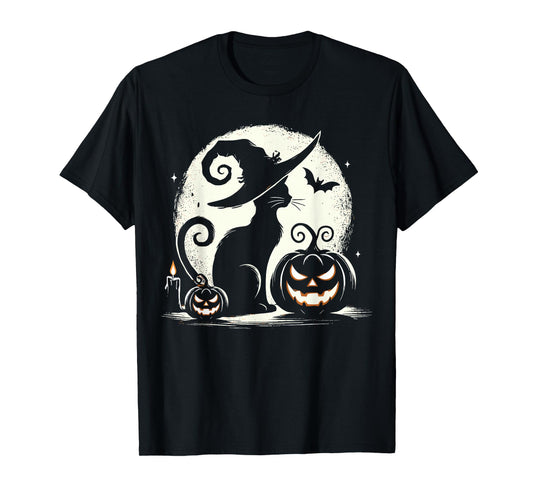 Black Cat Halloween Cat Lovers T-Shirt