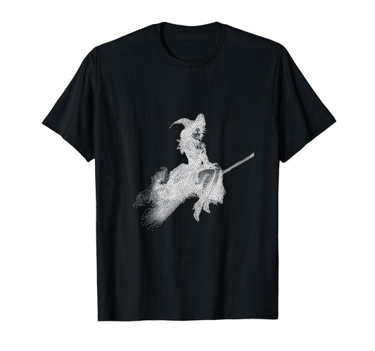Enchanted Witch Flying Broom Halloween T-Shirt