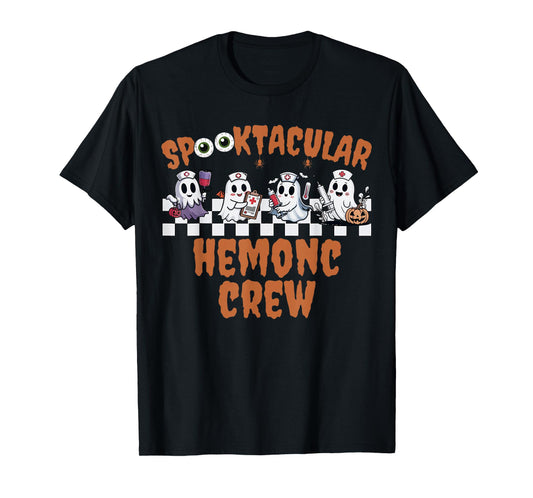 Spooktacular Hemonc Crew Ghost Hematology Oncology Halloween T-Shirt