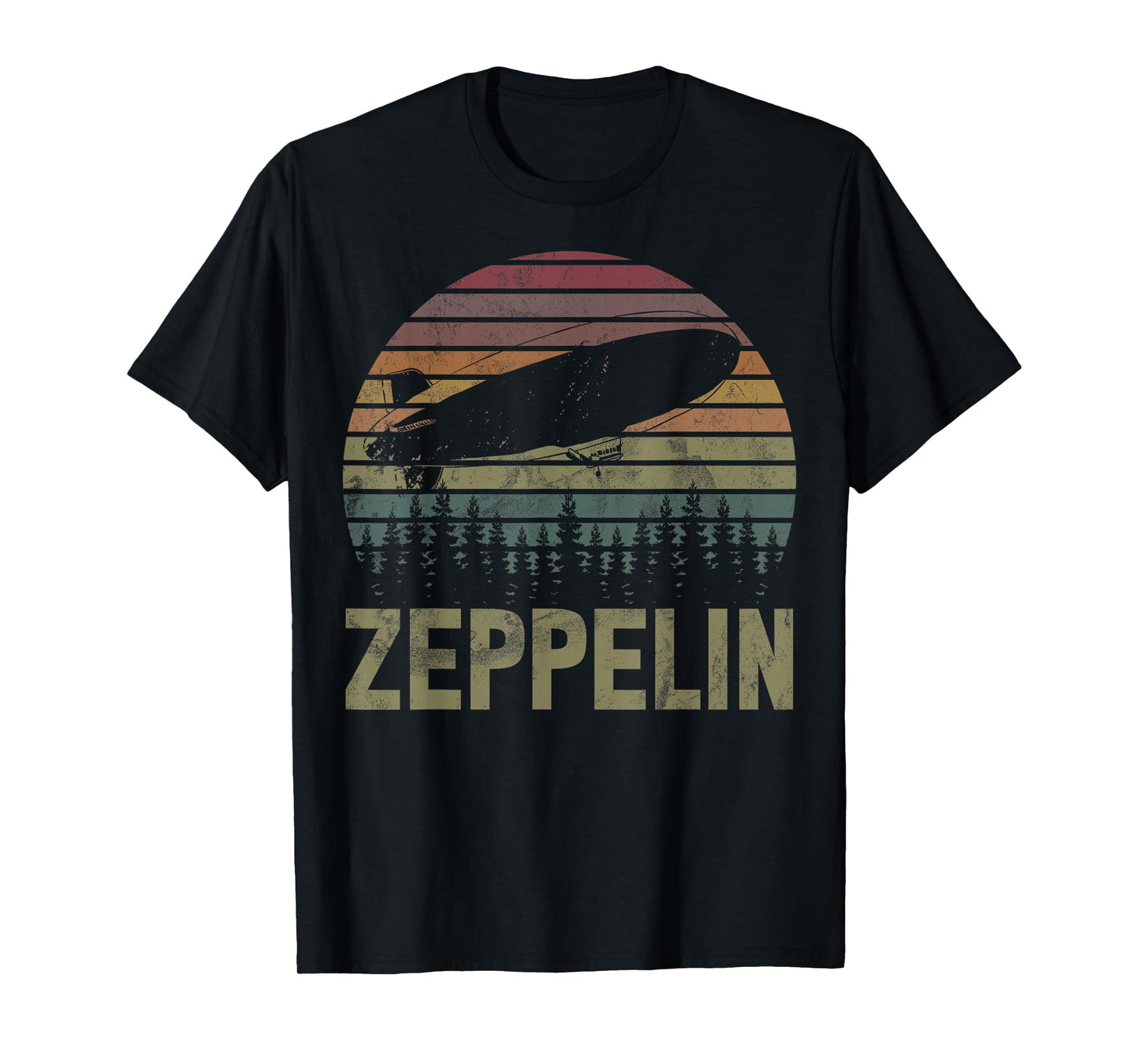 Retro Zeppelin 70s 80s Dirigible Airship Zepelin Zepplin T-Shirt