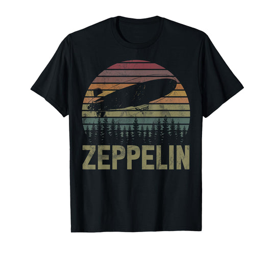 Retro Zeppelin 70s 80s Dirigible Airship Zepelin Zepplin T-Shirt