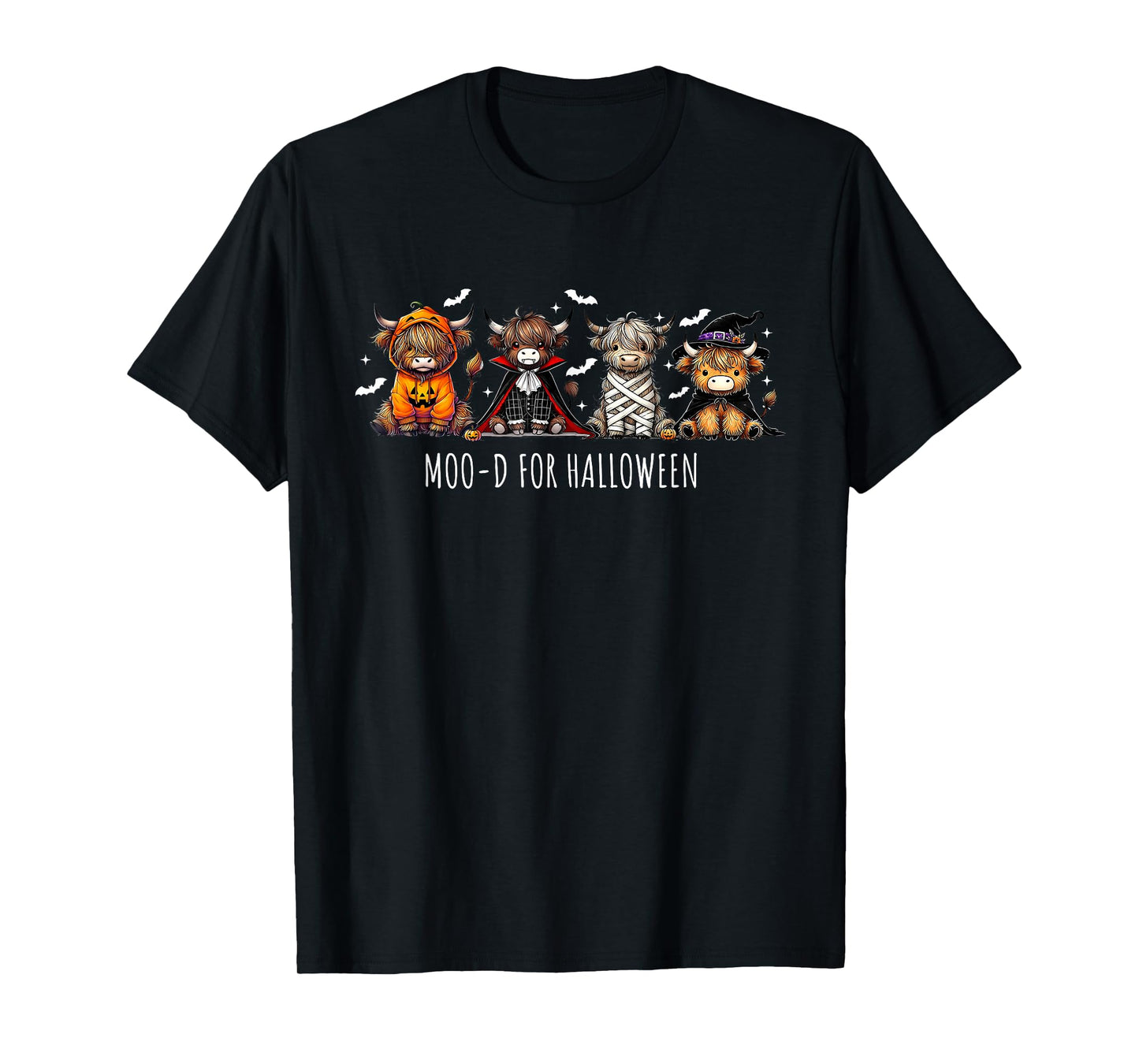 Moo-d for Halloween Funny Halloween Highland Cow Costume T-Shirt
