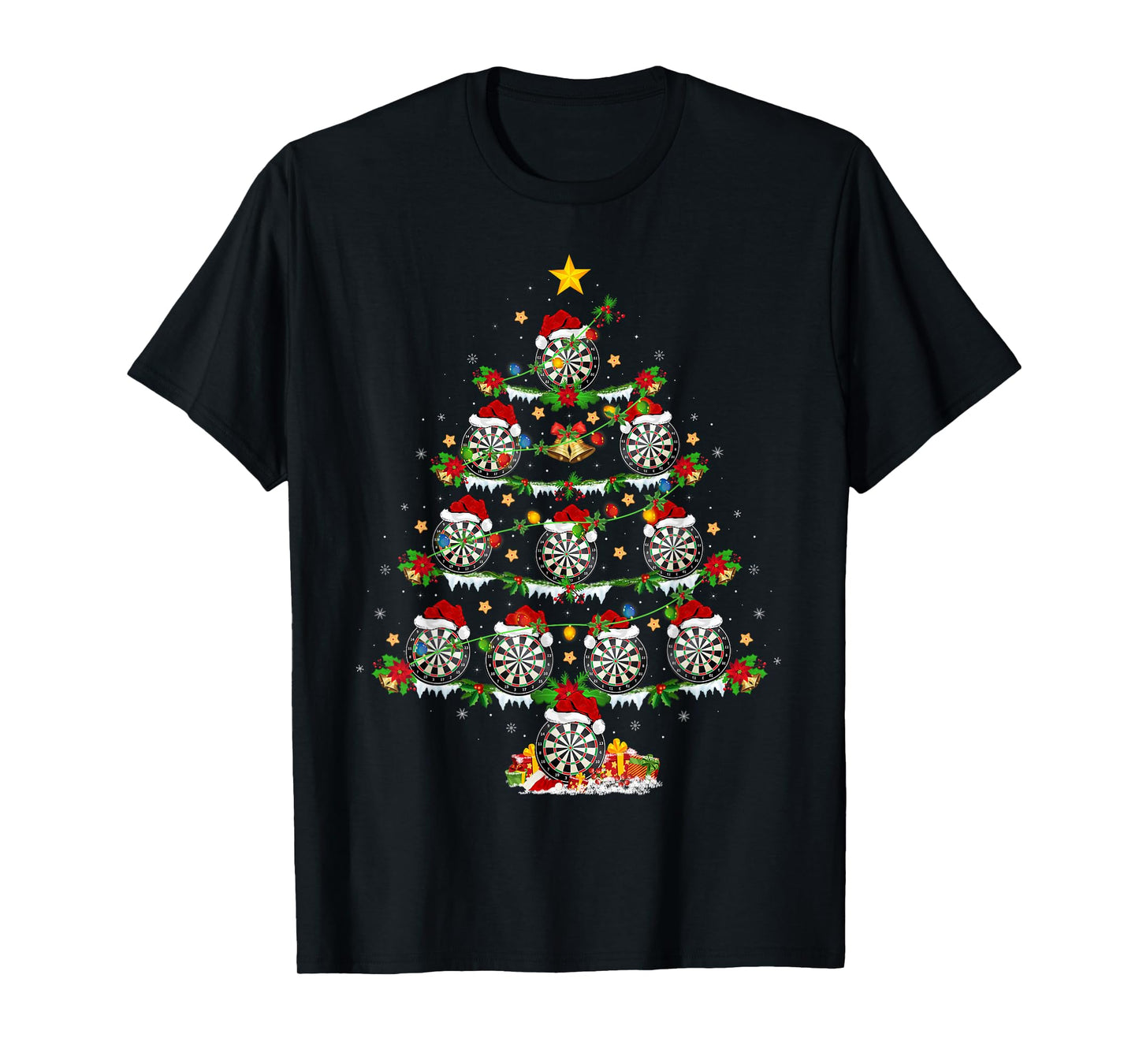 Darts Christmas Tree Lights Darts Sports Player Xmas T-Shirt