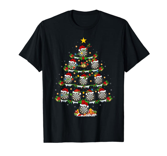 Darts Christmas Tree Lights Darts Sports Player Xmas T-Shirt