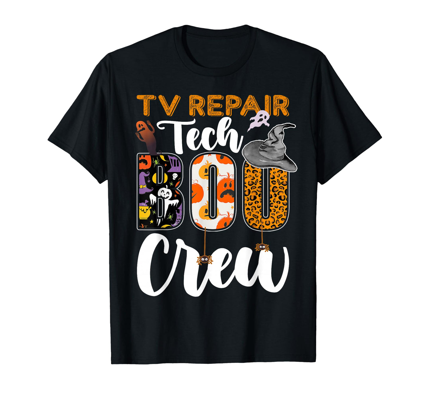 TV Repair Tech Boo Crew Halloween Match Technician T-Shirt